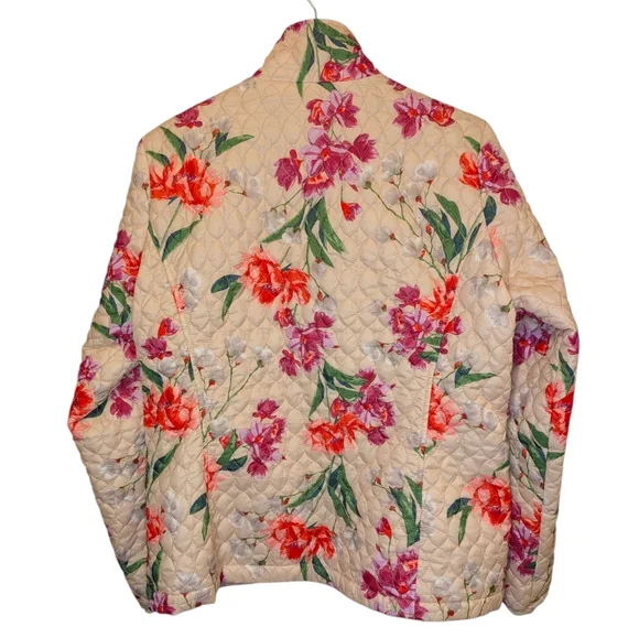 Lands End Women’s Quilted Floral PrimaLoft Jacket Size Medium - Picture 2 of 10